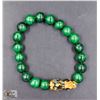 Image 1 : #27-NATURAL GREEN OBSIDIAN DRAGON  BRACELET 8"