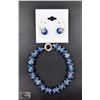 Image 1 : #35-NATURAL BLUE JADE BLUE JADE BRACELET & EARRING