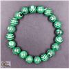 Image 1 : #39-GREEN BEAD MALACHITE BRACELET 7.5"/10MM