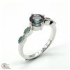 Image 1 : SV-78 SILVER MYSTIC TOPAZ EMERALD(1.3CT) RING SZ10