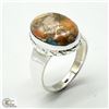 SV-86 SILVER OYSTER TURQUOISE(9.9CT) RING SIZE 9.5