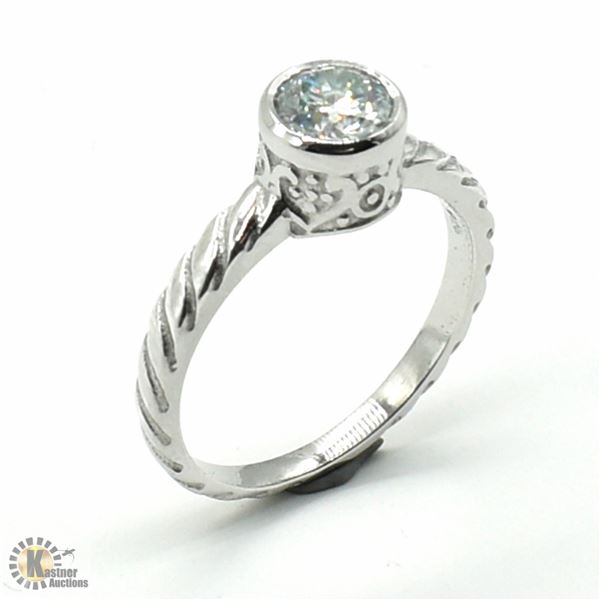 SV-81 SILVER MOISANITE(1.35CT) RING SIZE 10