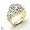 Image 1 : SV-59 GOLD PLATED SIL CZ(3.1CT) RING SIZE 10
