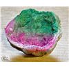 Image 1 : 12)  NATURAL PINK/GREEN AGATE CRYSTAL GEODE