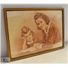 Image 1 : FRAMED PRINT OF MOTHER AND DAUGHTER 1955