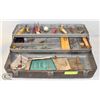 VINTAGE METAL TACKLE BOX FULL