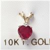 Image 1 : BZ990-78 10K RUBY(1CT) DIAMOND(0.03CT) PENDANT