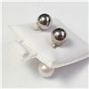 Image 1 : BZ990-74 SILVER FRESH WATER PEARL 2IN1 EARRINGS