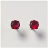 Image 1 : BZ990-82 10K  RED CZ EARRINGS