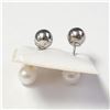 Image 1 : BZ990-80 SILVER FRESH WATER PEARL 2IN1 EARRINGS