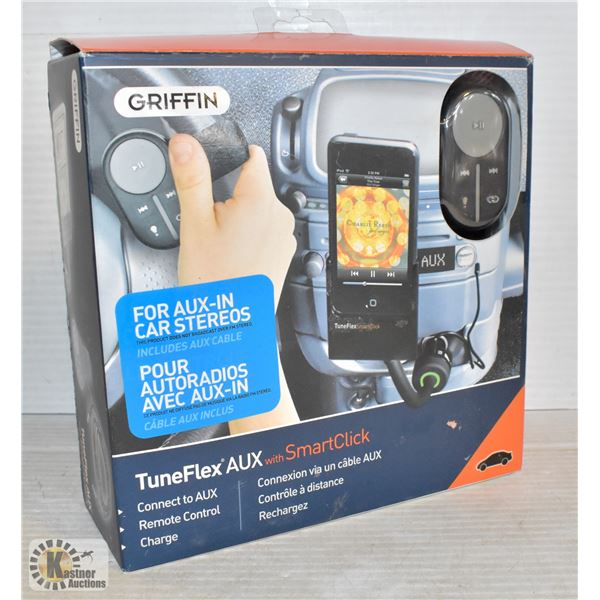 NEW GRIFFIN TUNE FLEX AUX WITH SMART CLICK FOR CAR