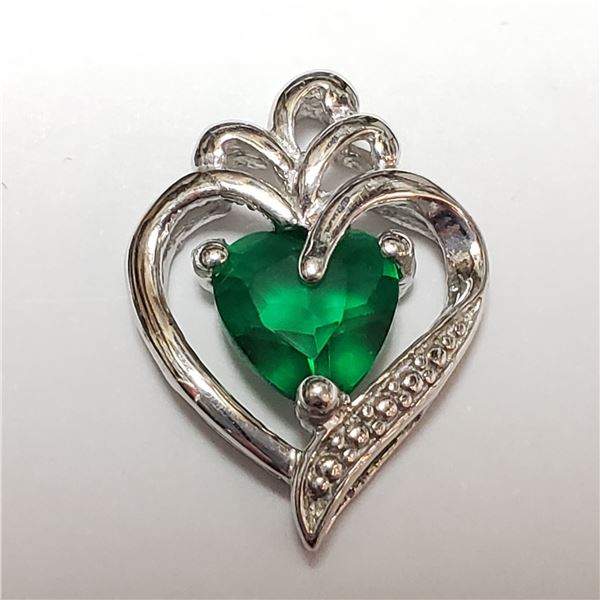 JP747-172 SILVER CHROME DIOPSIDE PENDANT