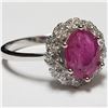 Image 2 : JP747-170 SILVER RHODIUM PLATED RUBY (2.6CT) RING