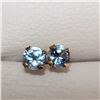 Image 1 : JP747-171 10K YELLOW GOLD BLUE TOPAZ EARRINGS