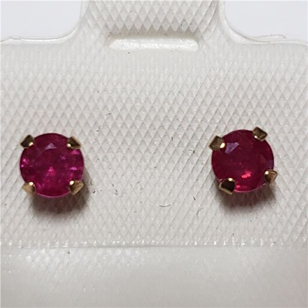 JP747-186 10K YELLOW GOLD RUBY EARRINGS