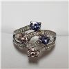 Image 1 : JP747-195 SILVER MORGANITE TANZANITE (5.1CT) RING