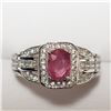 Image 1 : JP747-189 SILVER RUBY RING