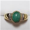 Image 1 : JP747-166 SILVER DIAMOND / EMERALD RING