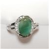 Image 1 : JP747-198 SILVER RHODIUM PLATED EMERALD RING