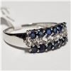 Image 2 : JP747-167 SILVER SAPPHIRE WHITE TOPAZ (1.4CT) RING