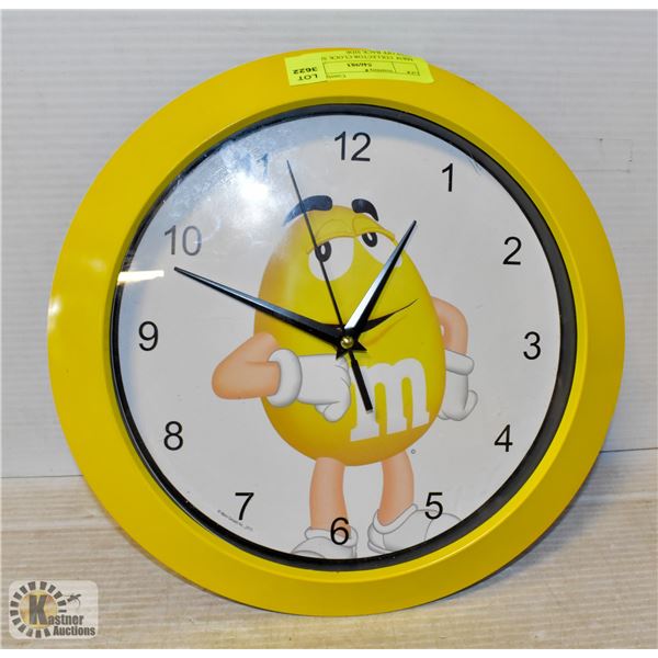 M&M  COLLECTOR CLOCK SMALL CHIP OFF BACK SIDE