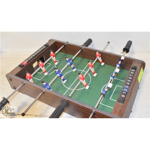 TABLE TOP FOOSEBALL TABLE   NEEDS A BALL OR