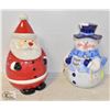 SANTA AND FROSTY COOKIE JAR SET