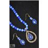 Image 1 : LAPIS LAZULI STYLE NECKLACE AND EARRING SET