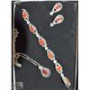 Image 1 : 3 PIECE SET: NECKLACE, EARRINGS AND BRACELET