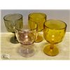 Image 1 : LOT OF 4 THICK GLASS CUPS EACH APPROX 6" TALL