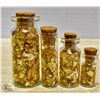 Image 1 : 4 BOTTLES FILLED WITH GOLD FOIL FLAKES