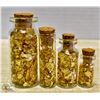 Image 1 : 4 BOTTLES FILLED WITH GOLD FOIL FLAKES