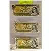 Image 1 : 3 X 1973 IN SEQUENCE CANADA $1 NOTES,