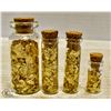 Image 1 : 4 BOTTLES FILLED WITH GOLD FOIL FLAKES