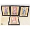 Image 1 : SET OF 5 - 10X12 GLASS FRAMED ANGELS