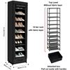 Image 2 : NEW OYREL 10 TIER BLACK NARROW SHOE RACK WITH