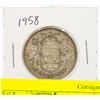 Image 1 : 1958 CANADIAN SILVER HALF DOLLAR