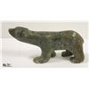 Image 1 : INUIT GREEN SOAPSTONE BEAR CARVING FADED