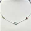 Image 1 : BZ1076-19 SILVER MULTI GEMSTONE 18" NECKLACE