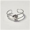 BZ1076-42 SILVER CZ TOE RING