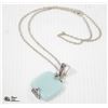 Image 1 : LIGHT BLUE STONE AND SILVER TONE NECKLACE