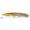 GOLD TONE WOLF POCKET KNIFE