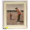 Image 1 : 26" X 22" MOUNTIE W/ CHILD + PUPPY PRINT