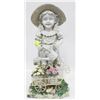Image 1 : LITTLE GIRL GARDEN STATUE WATERING FLOWERS H-18"