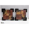 Image 1 : PAIR OF 14.5" X 14.5" PICTURES ON WOOD