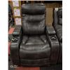 Image 1 : GREY LEATHERETTE ELECTRIC RECLINING CHAIR