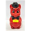 Image 1 : DEVIL RED PIG PIGGY BANK VINTAGE