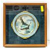 Image 1 : 22" X 22" SHADOW BOX FRAMED EAGLE PLATE SIGNED