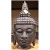 BLACK INDOOR OUTDOOR BUDDHA HEAD 26" TALL