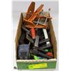 Image 1 : BOX OF SMALL CLAMPS AND TAPE MEASURES